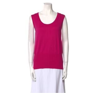 Escada Pink Silk Tank Top in a 46, US Size XXL